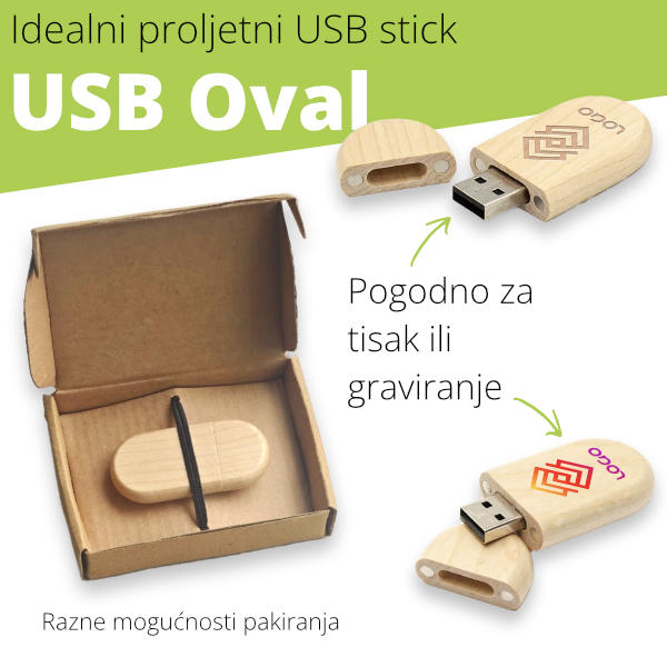 Proljeće u vašem brendu – drveni USB stick OVALNOG IZGLEDA