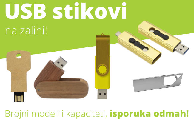 USB stikovi bez čekanja. Na zalihi. Spremni za print.